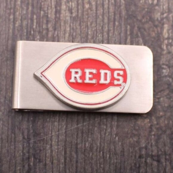 NEW Cincinnati Reds Baseball Metal Money Clip Logo Enamel Stainless Steel - Picture 1 of 9